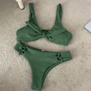 zaful green bikini ; size s; never worn